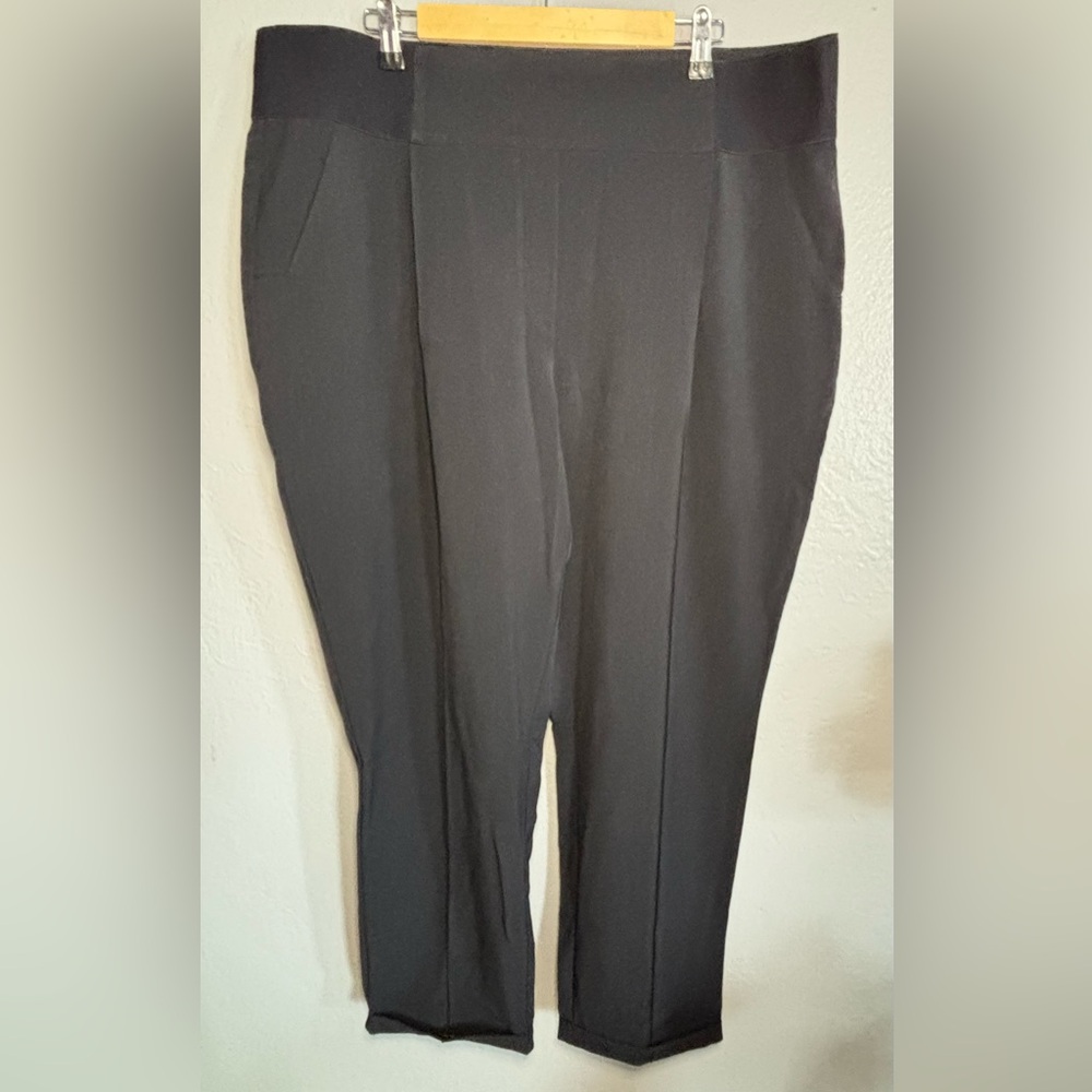 Diane Gilman Women’s Pants 2X Black‎ Pleated Elastic Waist DG2